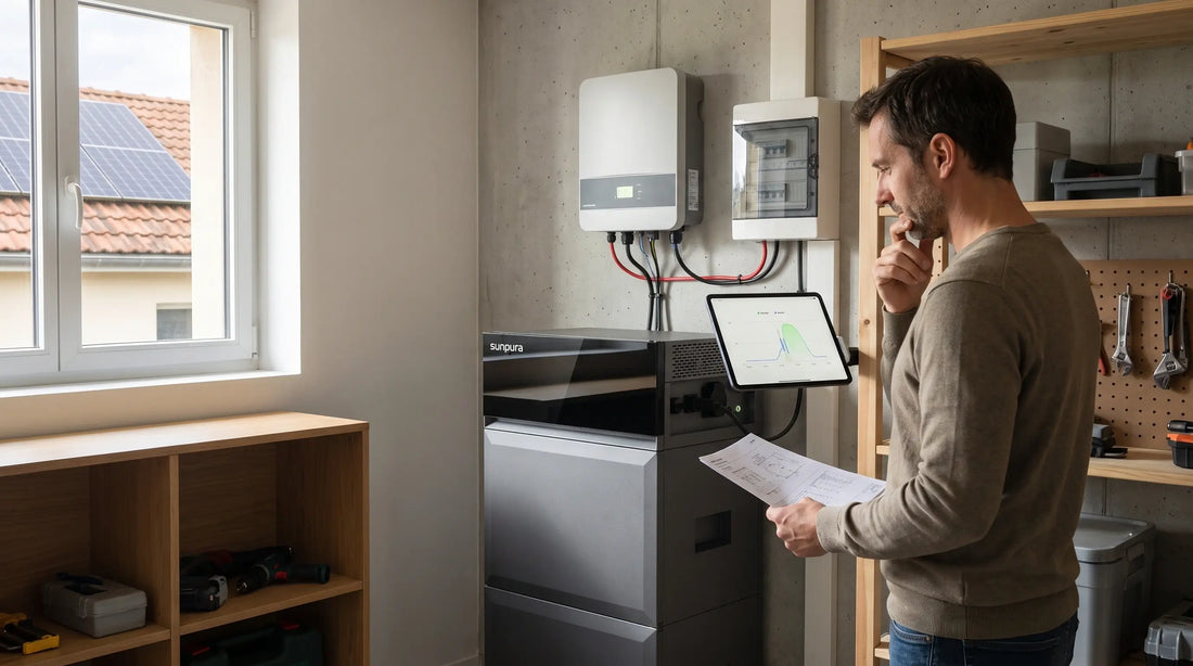 Batterie_solaire_installee_dans_une_maison_francaise_deja_equipee_de_panneaux_photovoltaiques