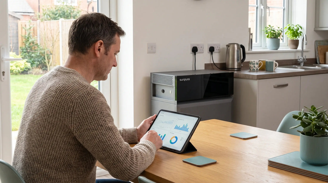 Homeowner_reviewing_electricity_use_for_a_home_battery_setup_without_solar_panels