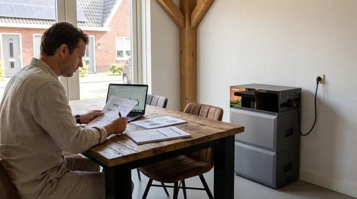 Huiseigenaar vergelijkt thuisbatterij offertes in een Nederlandse woning