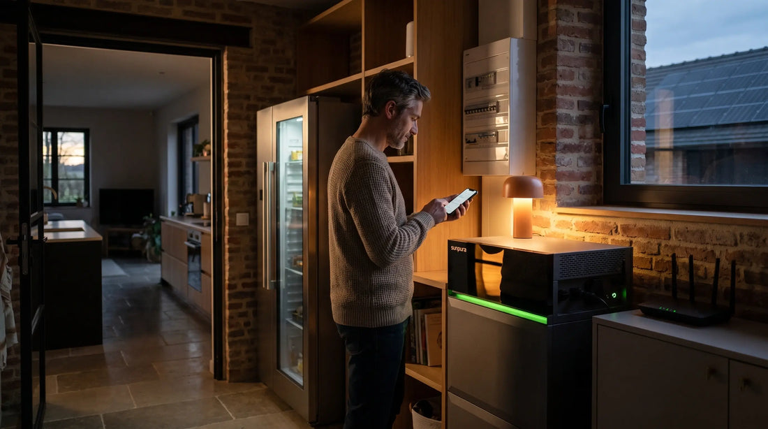 Proprietaire_dans_une_maison_francaise_verifiant_une_batterie_domestique_et_les_appareils_essentiels_pendant_une_coupure