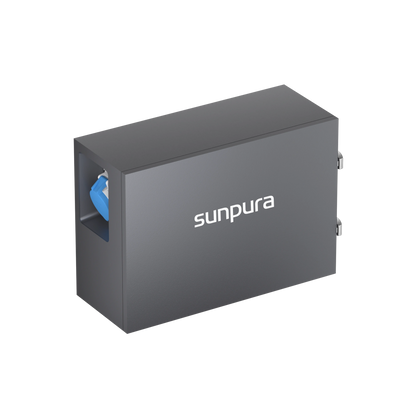 Sunpura GridBox linke Schrägansicht mit seitlichem Anschluss