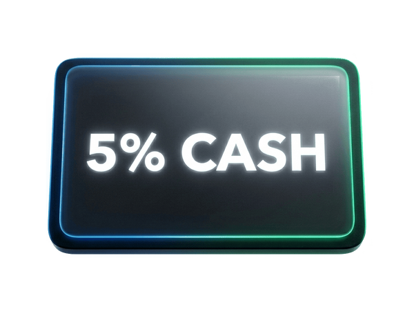 5% Cash-Provision auf den gesamten Einkaufswert.