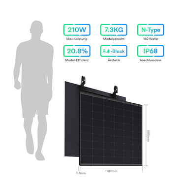 Sunpura Leichtglas Solarmodul 210W technische Daten