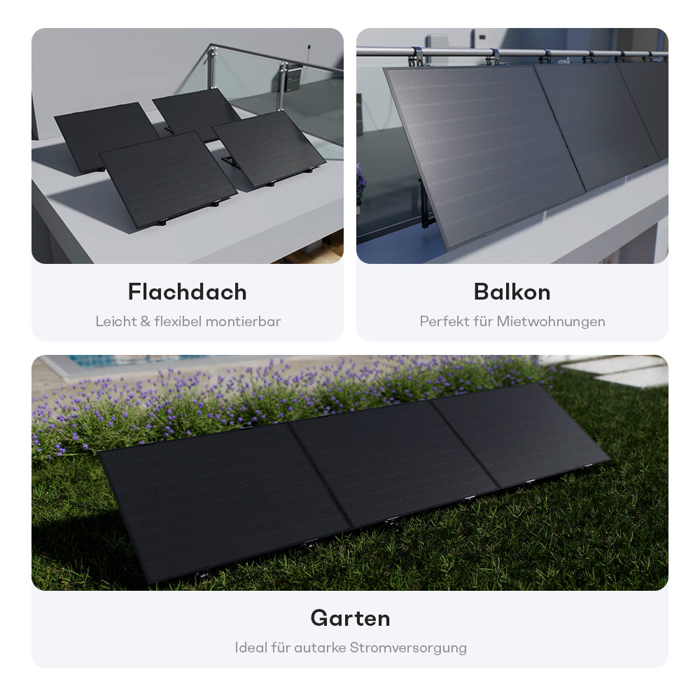 Sunpura Solarmodul 420W Montage für Balkon und Flachdach